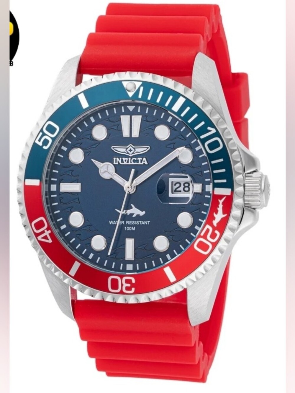 NEW Invicta Pro Diver 🦈 Shark Men's Watch - 43mm. Red Blue Pepsu Dial 47164